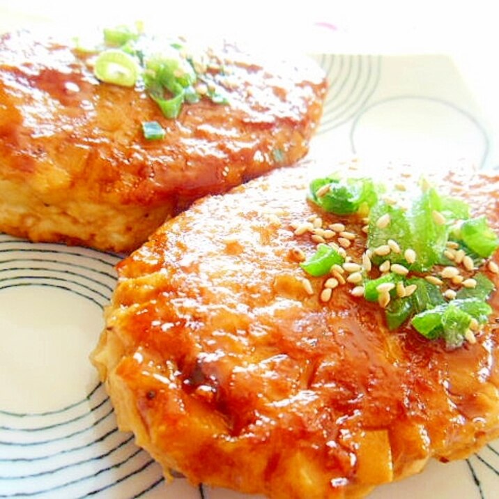すき焼きのタレde❤エリンギと豆腐と鶏のハンバーグ